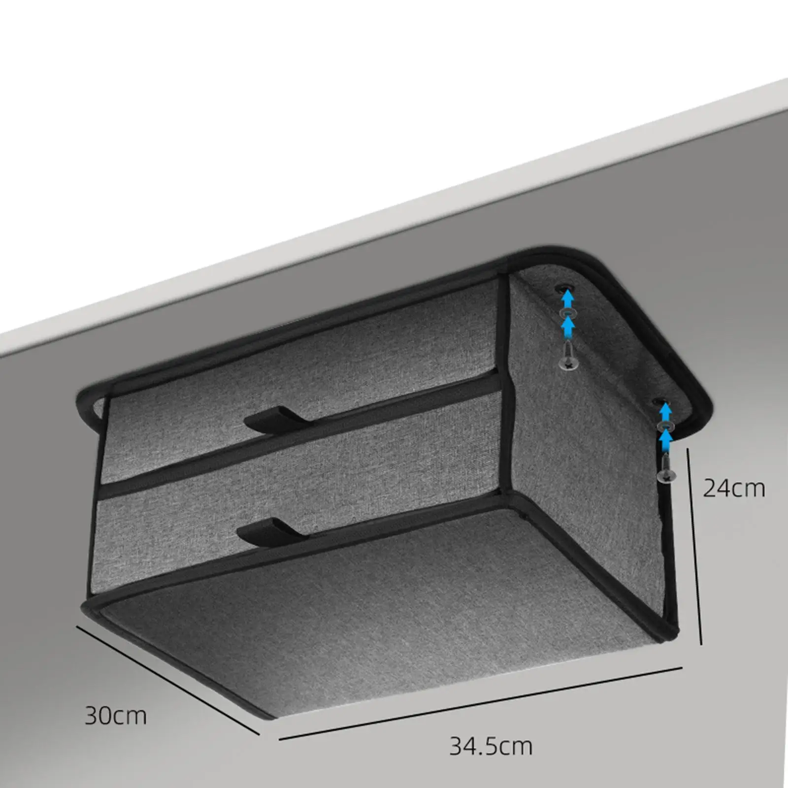 under Desk Drawer Storage Box Table Slide Out Storage Mounted Cloth Offices Folding Kitchen 2 Layers Attachment Large Capacity