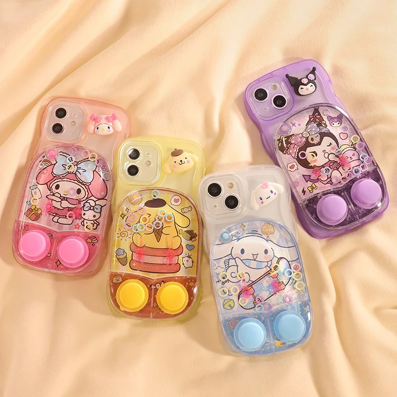 Cute Sanrio Game Console Phone Case Cinnamoroll Accessories Kawaii Anime Apply Iphone1413Promax12Xs Anti-Fall Toys for Girl Gift