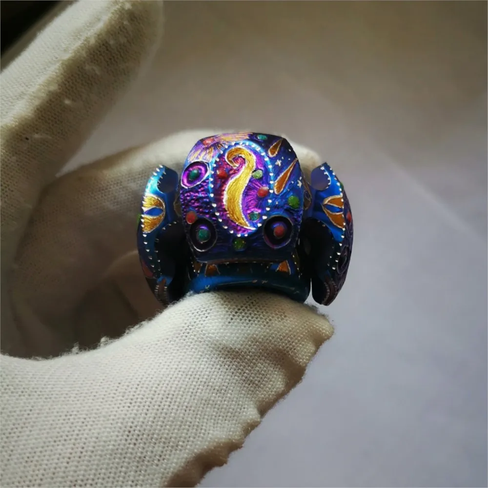 LAUTIE EDC Noiz-C titane Fidget Spinner Noiz série lumineux à la main sculpture Fidget jouets pour adultes Anti-stress jouets