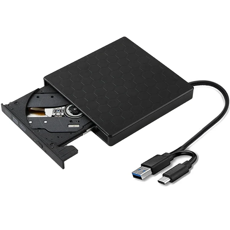 USB 3.0 Type-C External DVD Drive CD DVD Burner Writer Reader Portable Optical Drive for Laptop Desktop Mac Windows Linux