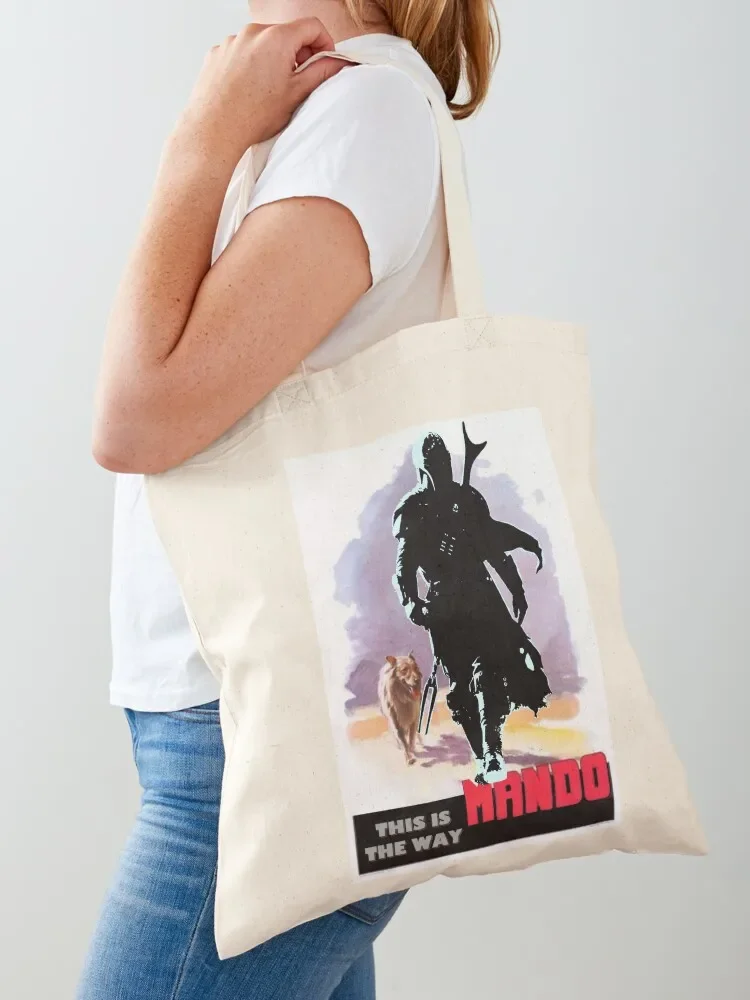 

MANDO ‘This is the Way’ Western Poster Retro Vintage Tote Bag hand bag supermarket folding bag Lady bags