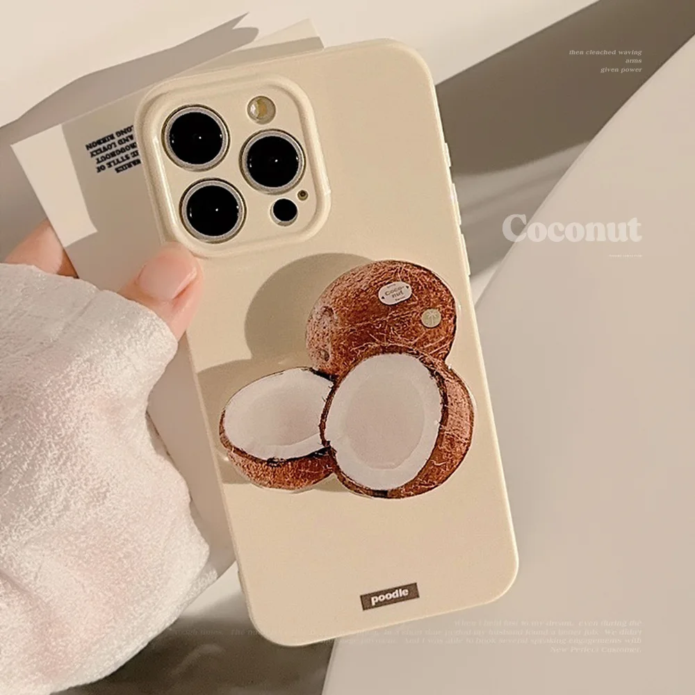 

Ins Wind Coconut Stand for iphone 11 12 13 14 15pro max Japanese-Korean style personality new case fully covered with soft shell