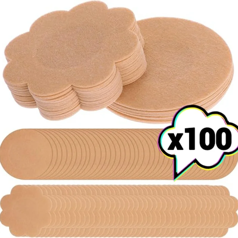 Auto-adesivo Lift Up Peito Pétalas para Mulheres, Sutiã Invisível, Peito Pegajoso, Nipple Shield Pad, Acessório para Lady, 10 PCs, 100PCs