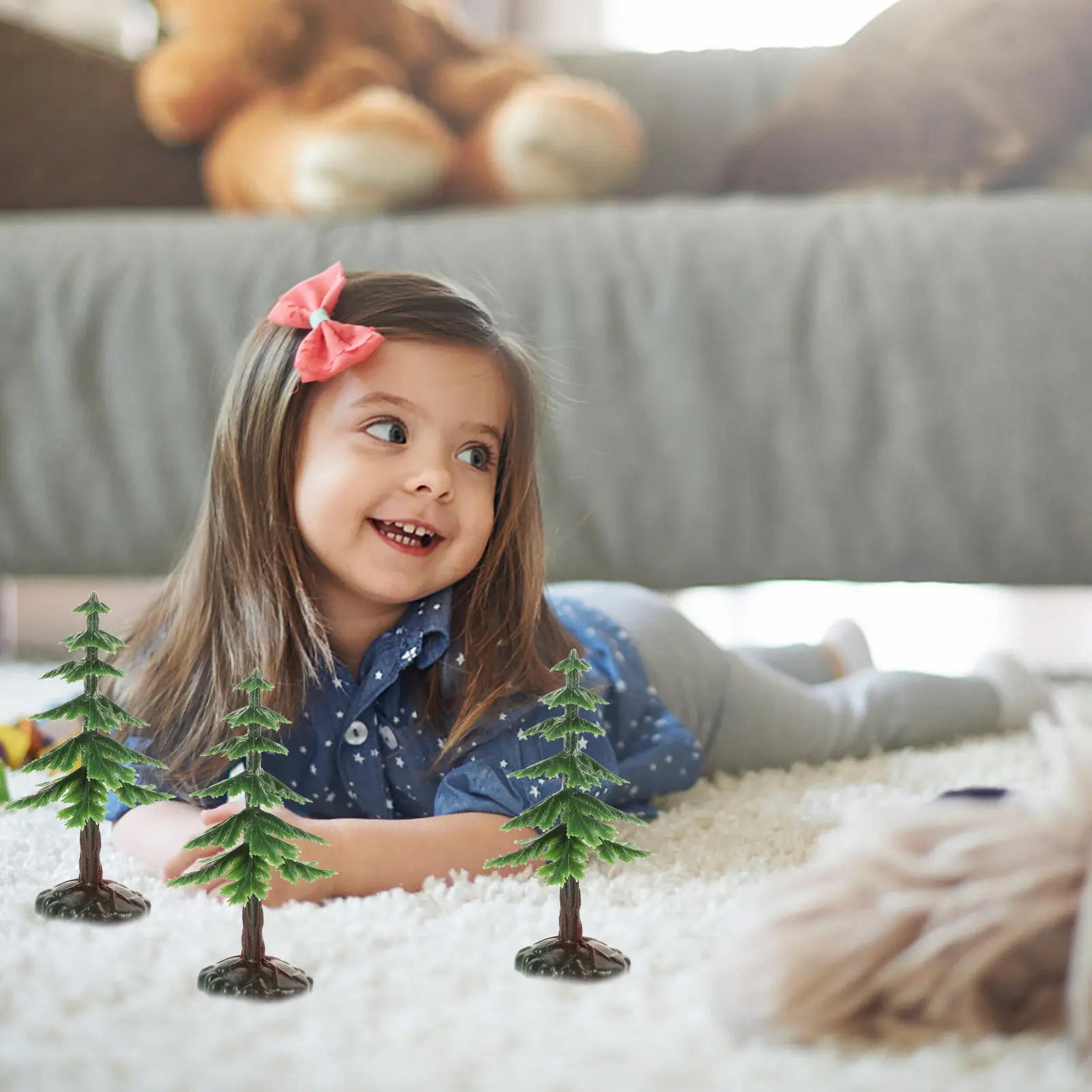 20Pcs Indoor Simulated Christmas Tree Miniature Landscaping Decor Creative Table Decoration for Sand Garden Desktop Use