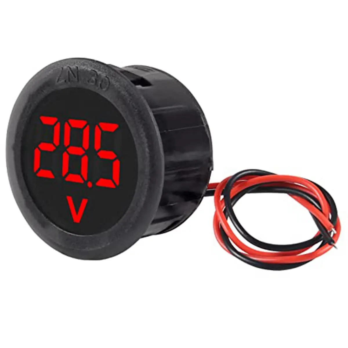 2026 New 10 DC 4-100V DC Digital Voltmeter LED Digital Display Round 30mm 2-Wire Reverse Connection Protection RED