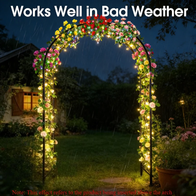 Waterproof LED Solar Rhododendron Flower Lights Outdoor Decorative Garden Lighting for Lawn Path Yard Wedding Holiday Party