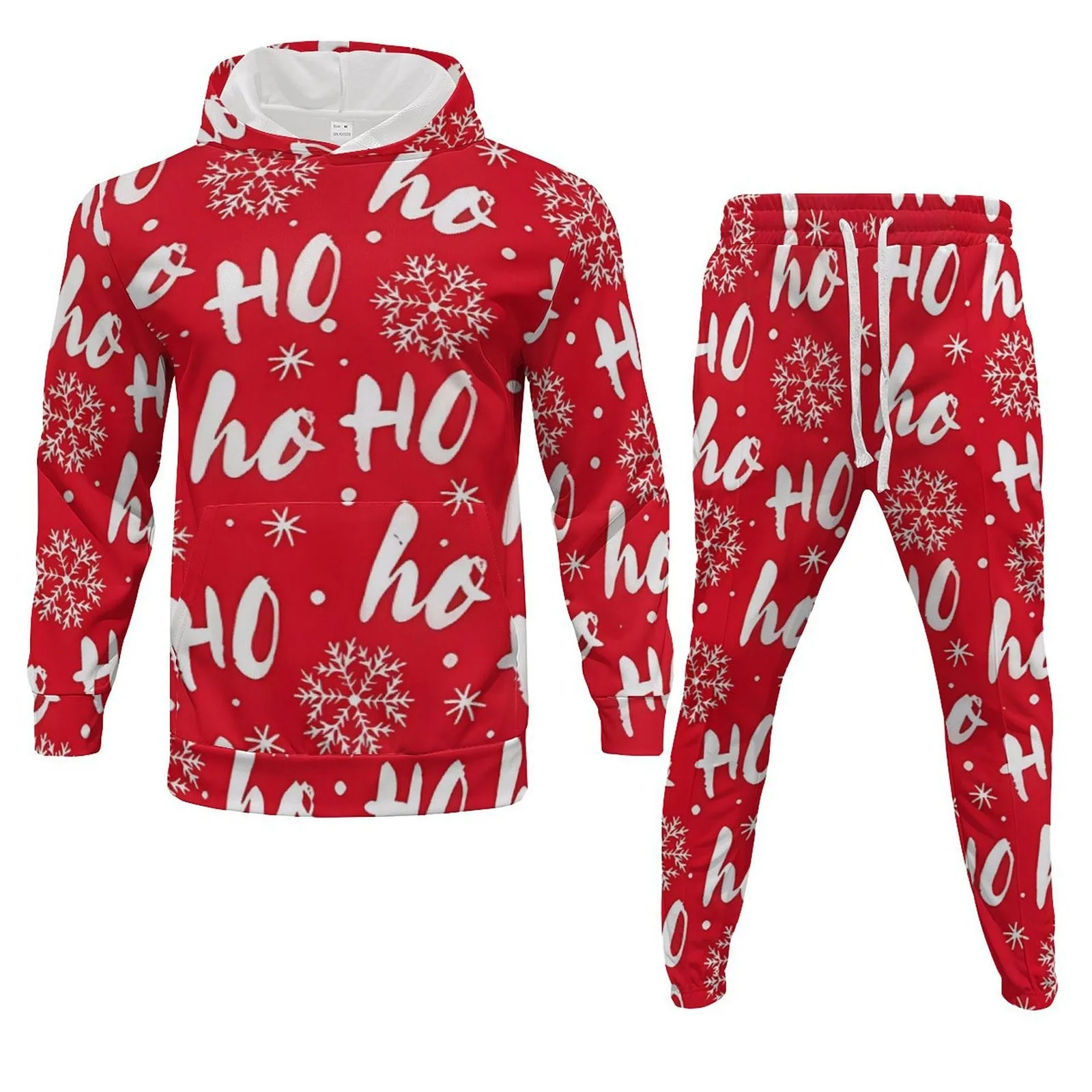 3d Christmas Men'S Tracksuit 2 Piece Set Casual Snowflake Reindeer Print Hoodies And Sweatpants Set Jogging Pant Xmas Gift Men