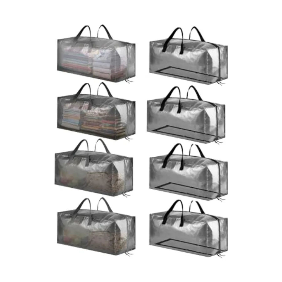 Heavy Duty Moving Bags Extra Large Storage Totes W/Backpack Straps Strong Handles and Zippers Alternative to Moving Boxes Packi