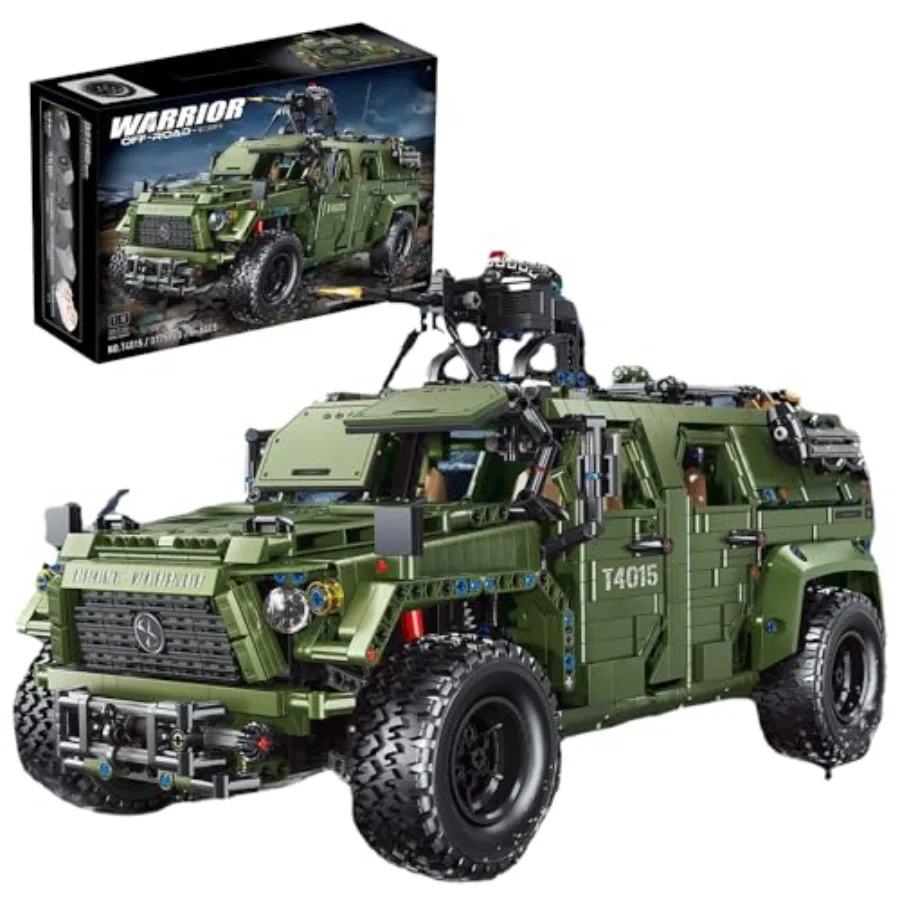 

T4015 Warrior военные автомобильные строительные блоки 4739 шт. 1:8 технический внедорожник для приключений на открытом воздухе и тактических тренировок