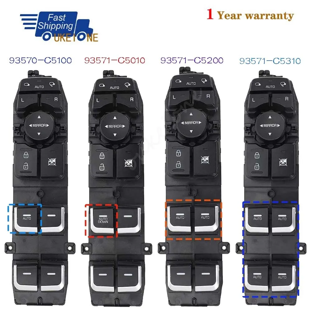 

93570-C5100 93571-C5010 для Kia Sorento SUV 2016-2020 передний левый электрический переключатель управления стеклоподъемником 93571-C5200 93571-C5310