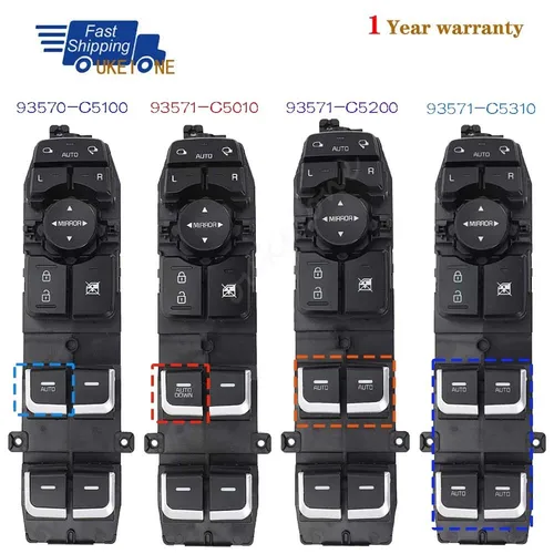 93570-C5100 93571-C5010 para Kia Sorento SUV 2016 - 2020 interruptor de Control de ventana eléctrica delantera izquierda 93571-C5200 93571-C5310
