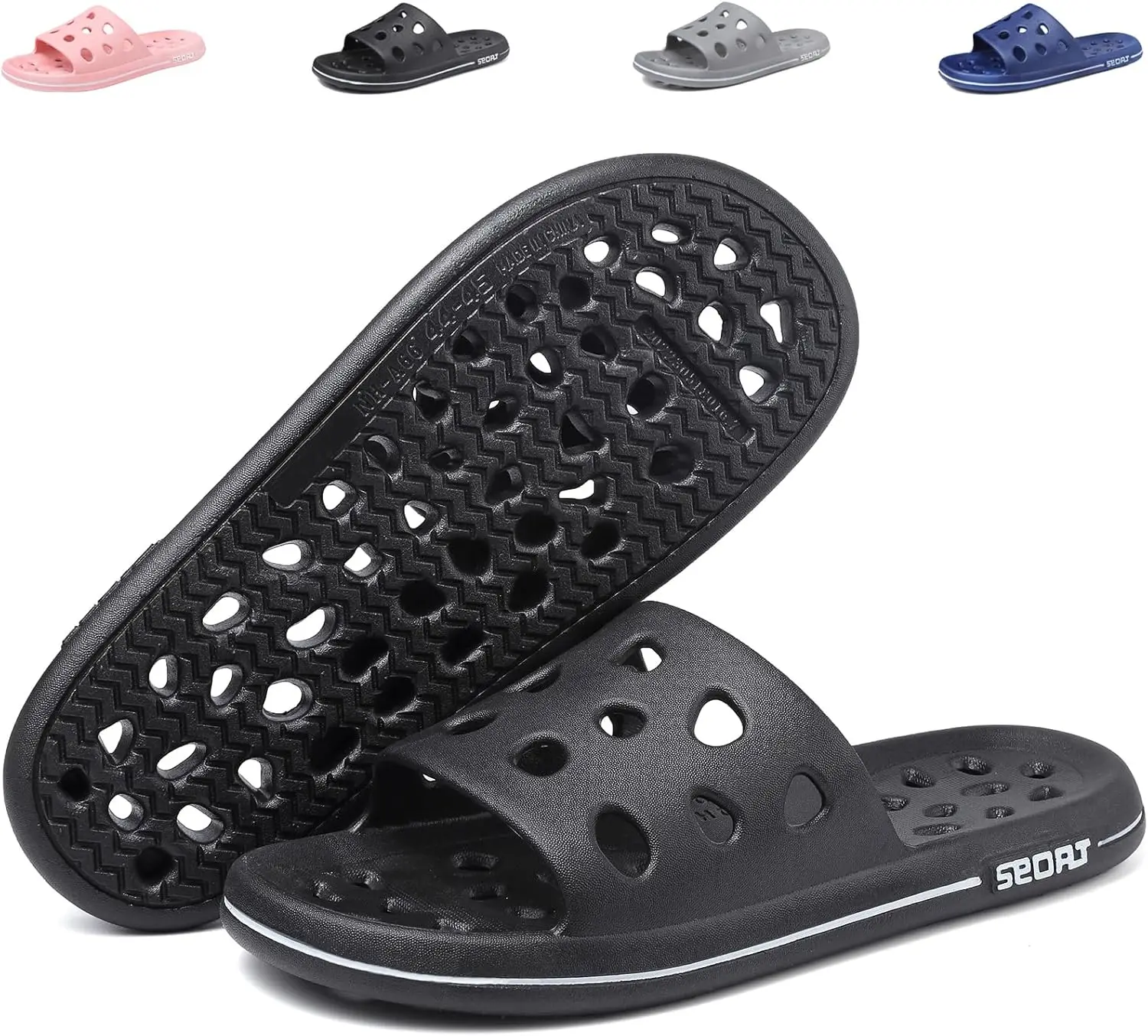 

Quick-Dry Shower Sandals with Drainage Holes for Men & Women