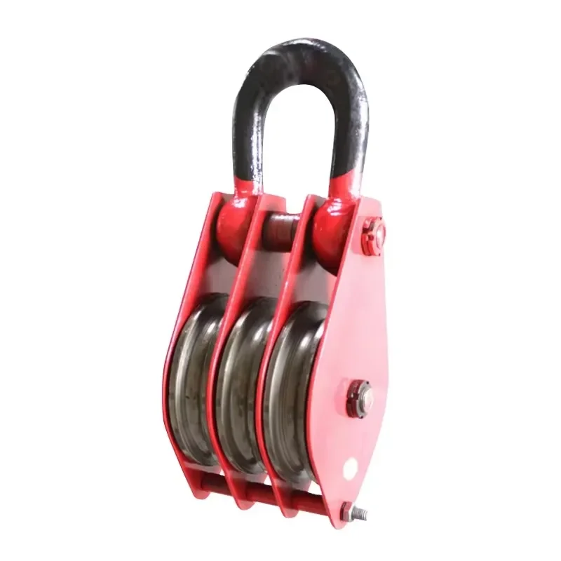 Good Quality Heavy Double Triple Sheave Snatch Lifting Pulley Block With Hock