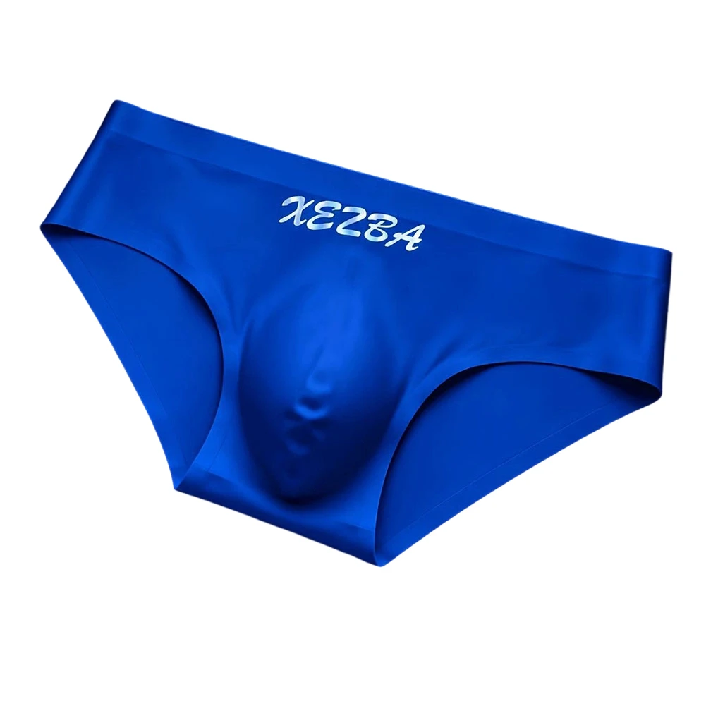 Men Smooth Glossy 3D Pouch Briefs Underwear Seamless Breathe Low Waist Underpant Male Sexy U Bulge Pouch Panties