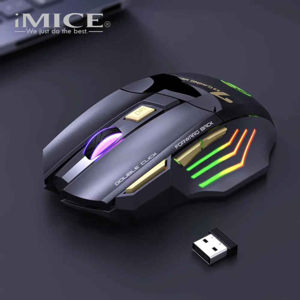 1/2PCS Rechargeable Wireless Mouse Gamer Gaming Mouse Computer Ergonomic Mause With Backlight RGB Silent Mice For