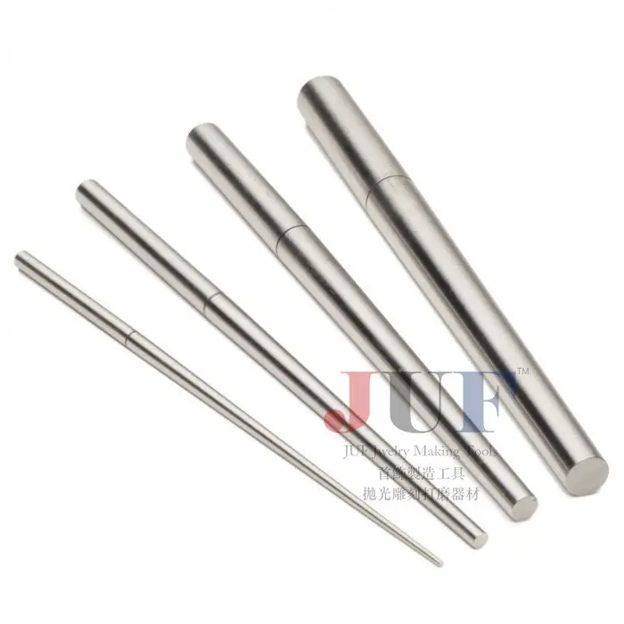 German Round Gemstone Hemming Setting, Set with Shaping Stick Mini Ring Iron/mouse Tail Iron 4 Pcs