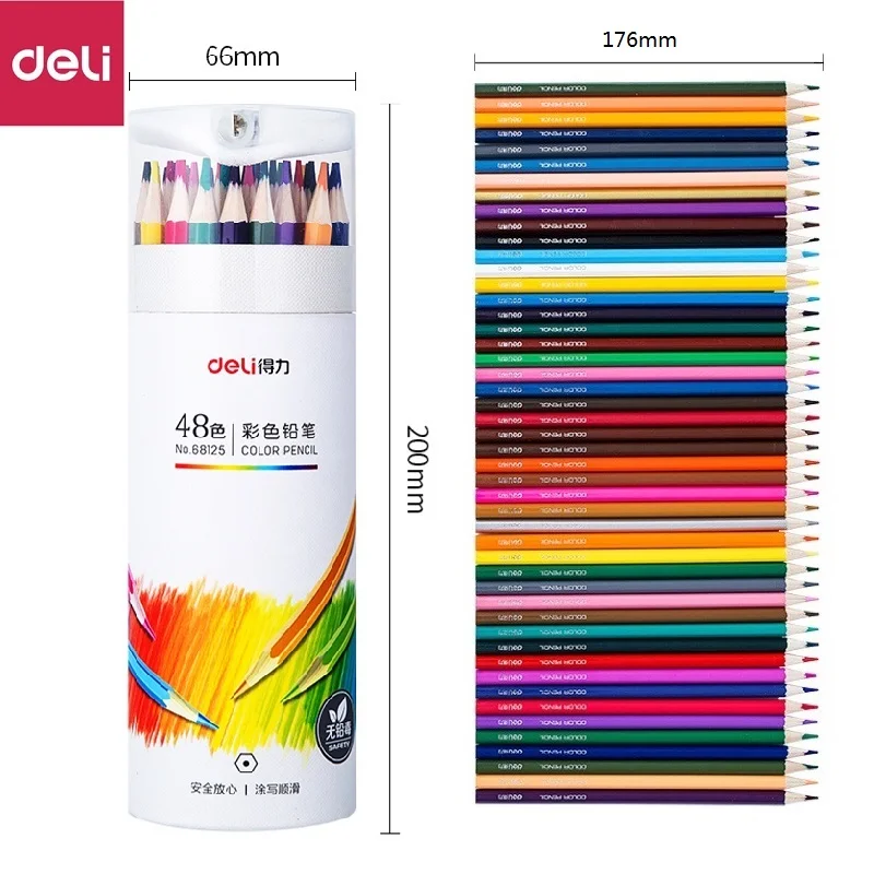 Deli Colored Pencils Set 12/24/36/48 Professional School Supplies Art Painting Drawing Sketch Infinite Colors Stationery Crayon