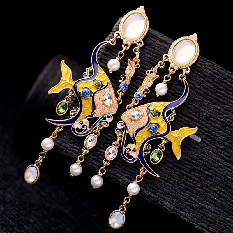 Fresh enamel glaze cute frog asymmetric earrings temperament woman jewelry fashion earrings