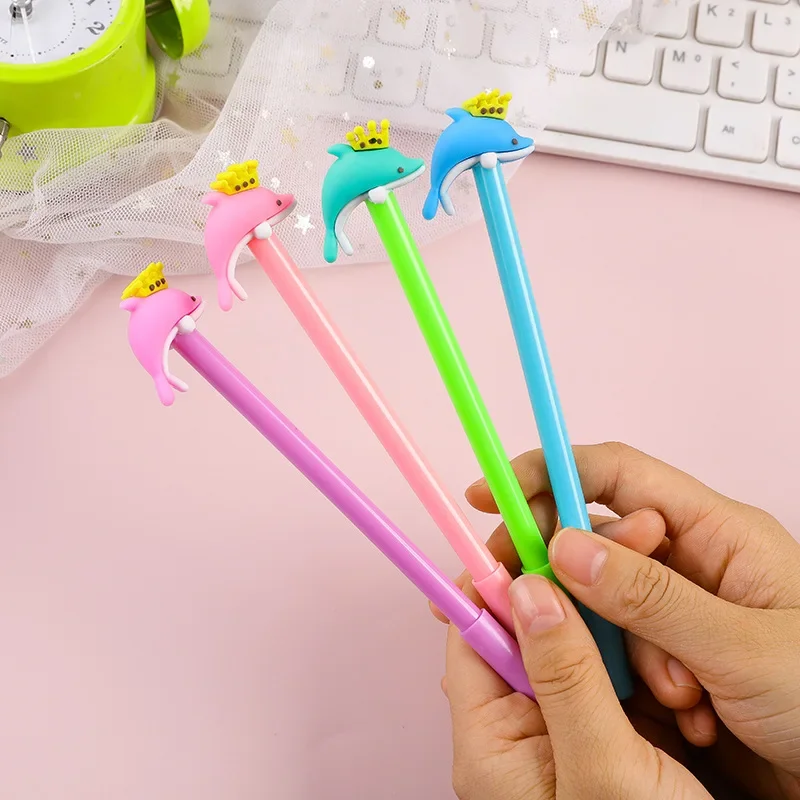 

Wholesale Creative Crown Dolphin Gel Pens Set Cute Student Stationery Whale Water Neutral Water Pen, Office Supplies