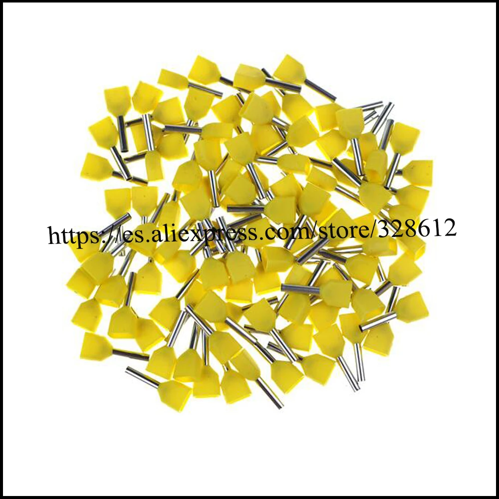 1000PCS TE1508 TE1510 TE1512 insulated Twin cord end terminal cable size 2*1.5mm2 Ccopper pin