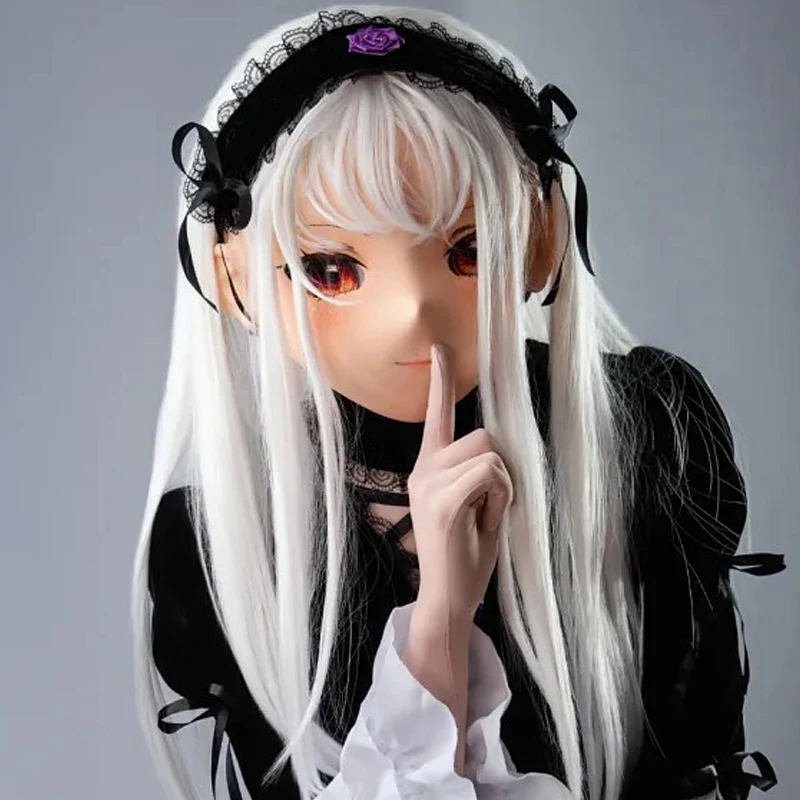 

(MEO0137) Customize Handmade Full Head Lockable Crossdress Male to Female Japanese Cartoon Anime Game Character Kigurumi Mask