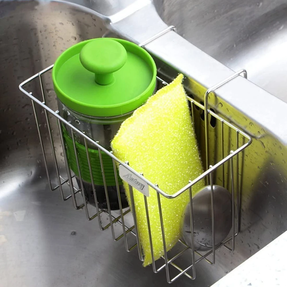 Hanging Anti-rust Sink Accessory Home Waste Basket Drainer Rack Sink Basket Sponge Holder Kitchen Supplies