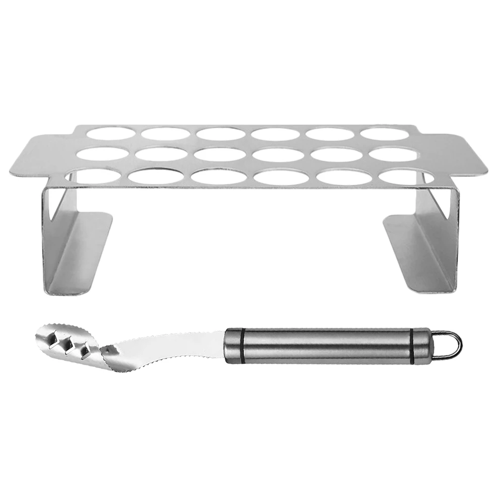 

Black Pepper Chili Core Knife + Stainless Steel Stand Barbecue Supplies Grill Rack