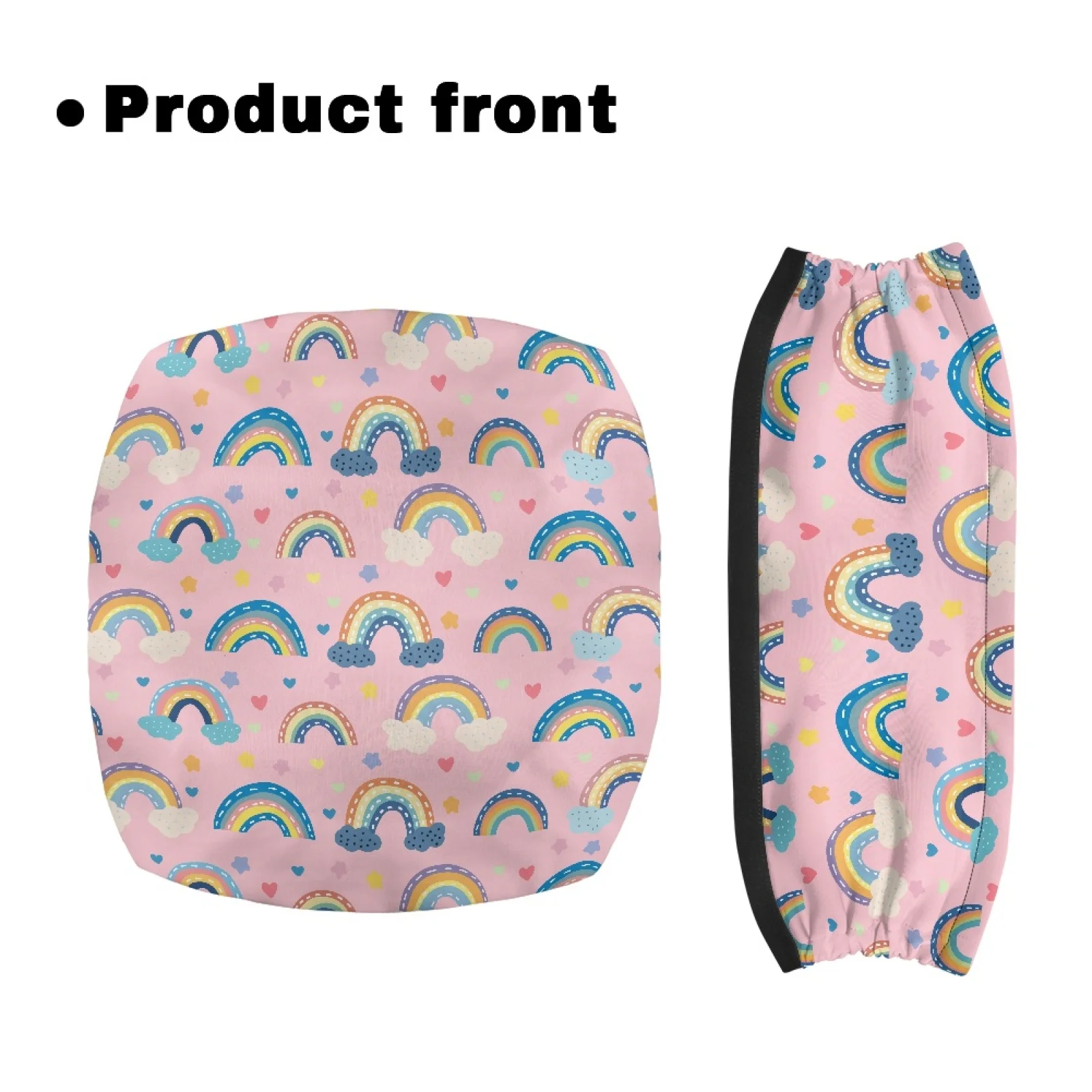 Coloranimal Rainbow Heart Cover 2 Pieces Walker Seat Cover Replacement Polyester Rollator Walker Seat Cushion Cover for Seniors