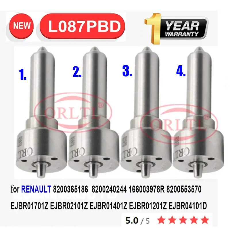 

4 шт. L087PBD L087PRD дизельная форсунка L 087 PBD для EJBR01701Z EJBR04101D EJBR01401Z EJBR01201Z EJBR02101Z