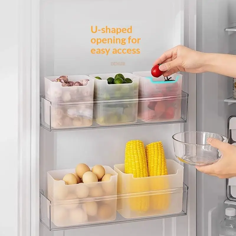 1/6/12Pcs Refrigerator Side Door Storage Boxes Fridge Vegetable Fruit Container Organizer Fresh Food Storage Box