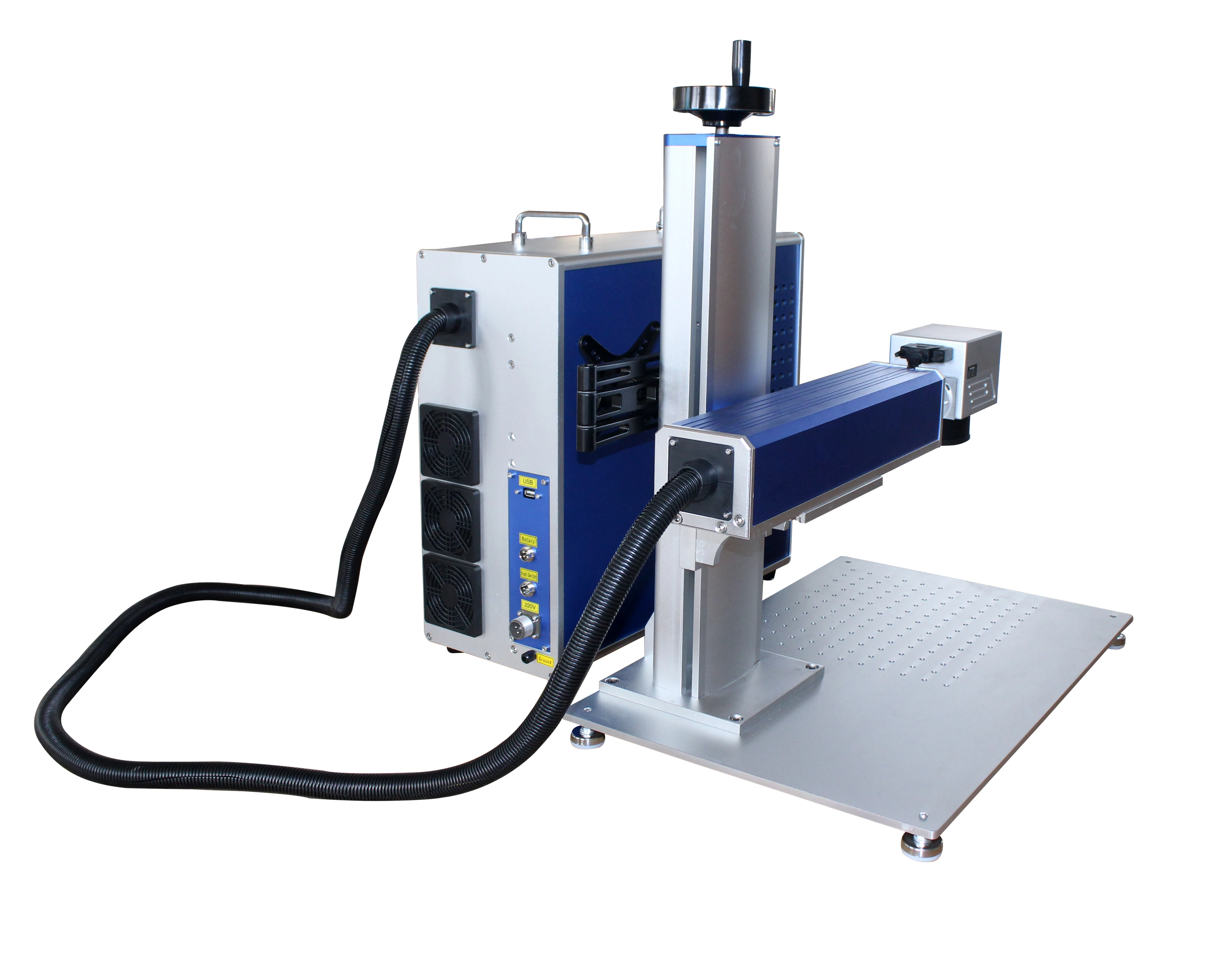 20W-100W Portable Metal Fiber Laser Marking Machines Galvo Brand DXF PLT Format Home Use