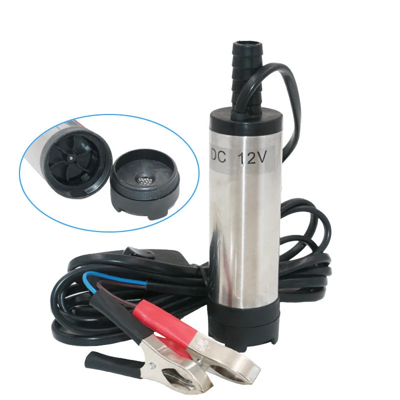 Micro DC 12V 38MM Camping Car Electric Submersible Fuel Water Oil Mini Portable Stainless Steel Diesel Pump Transfer 12 volt