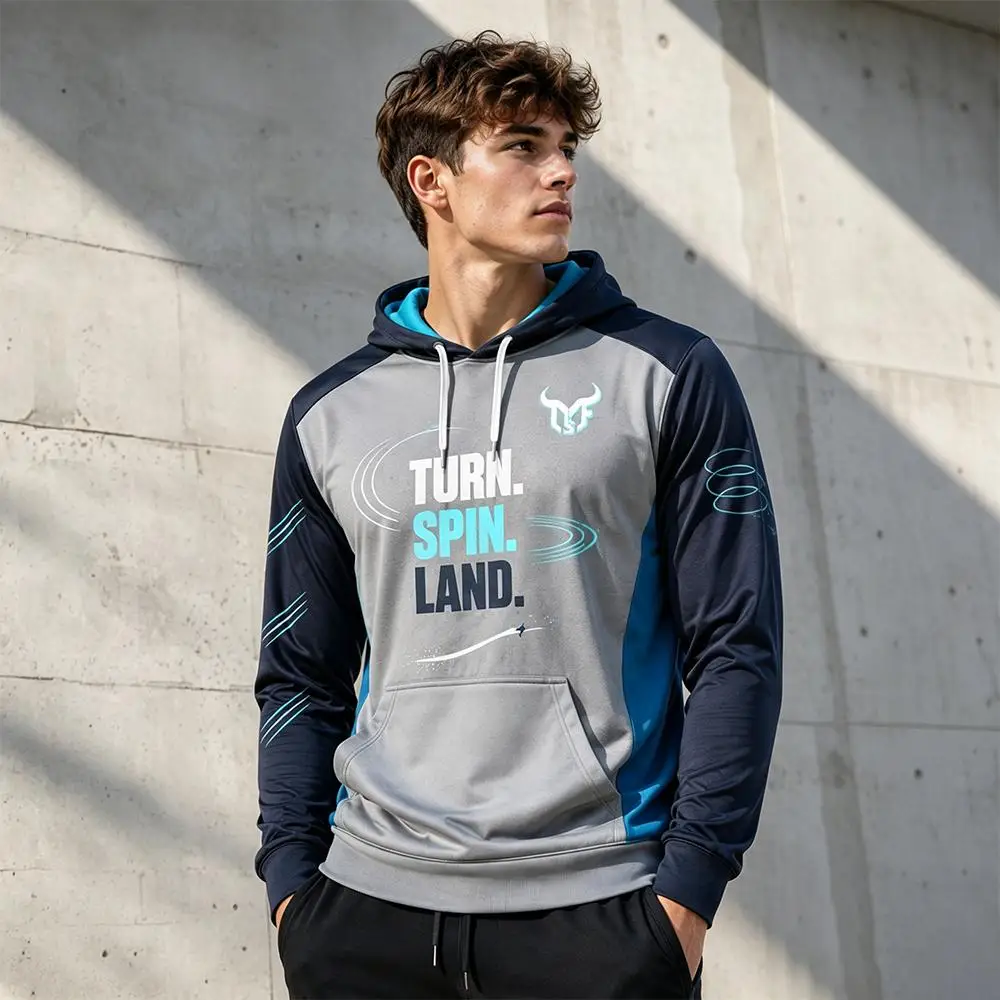 Men's Women's Figure Skating Graphic Print Pullover Hoodie Color Blocked Sports Sweatshirt Autumn Training Streetwear Top Gift