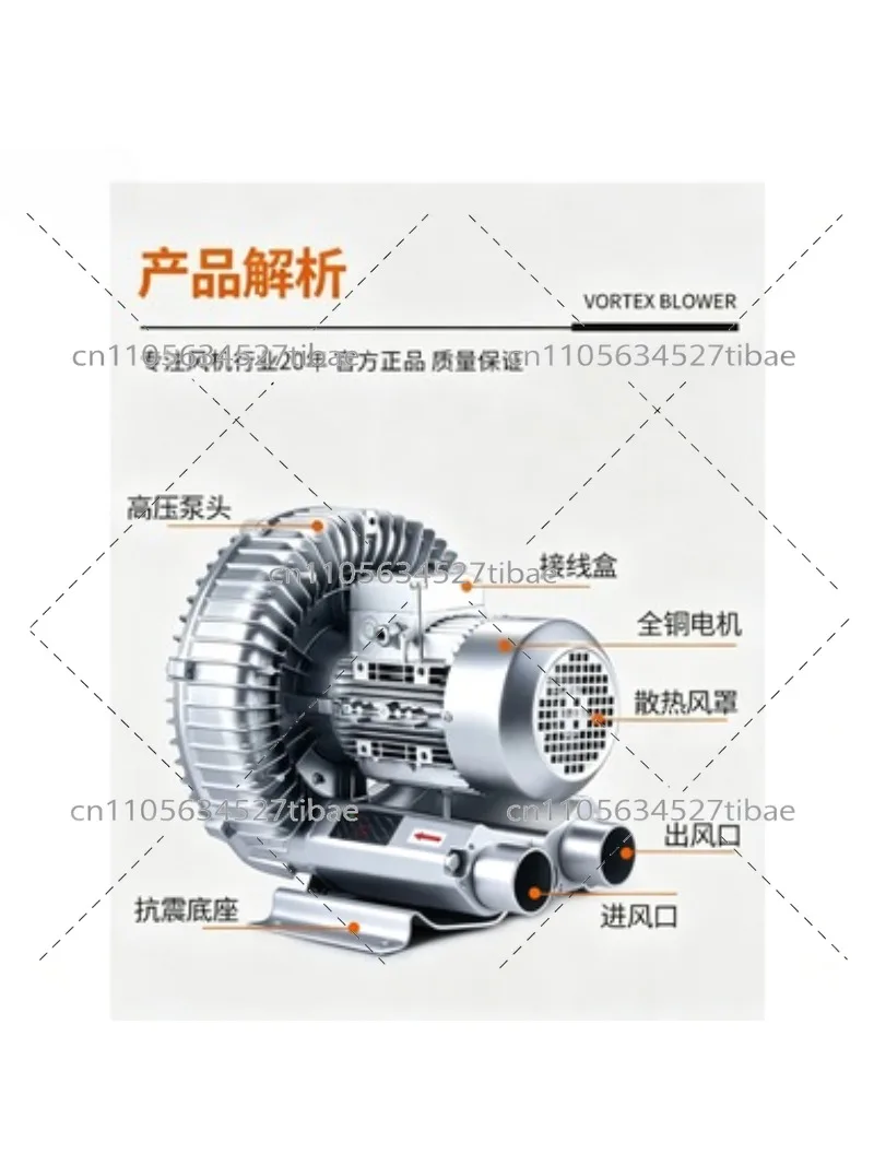 Industrial High Pressure Centrifugal Blower, Vortex Vacuum Pump for Fish Pond Aerator