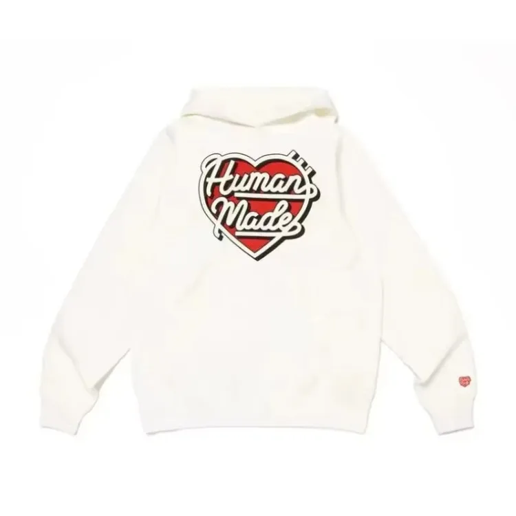HUMAN MADE Vintage American Love Print Hoodie Loose Fit Casual Streetwear Oversized Unisex Top