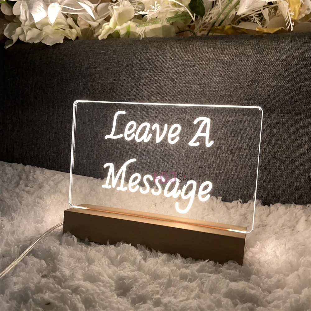 Leave A Message Led Neon Sign Girl Boy Home Bedroom Party Bar Table Decor Desk Night Lights Signs Lamps Coffee Shop Decoration