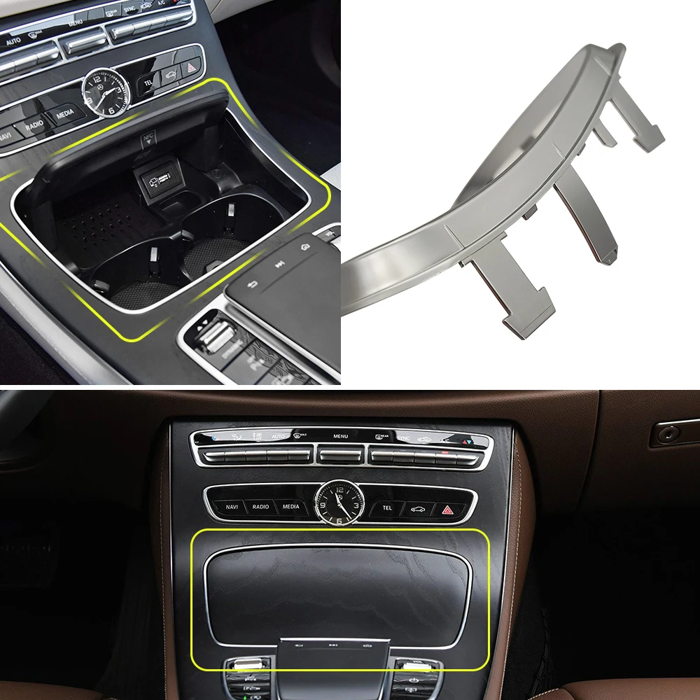 For  Mercedes W213 Car Water Cup Holder Strip Plating Ashtray Trim Ring For Benz E Class E200 E260 E300 E63 AMG 2136830500