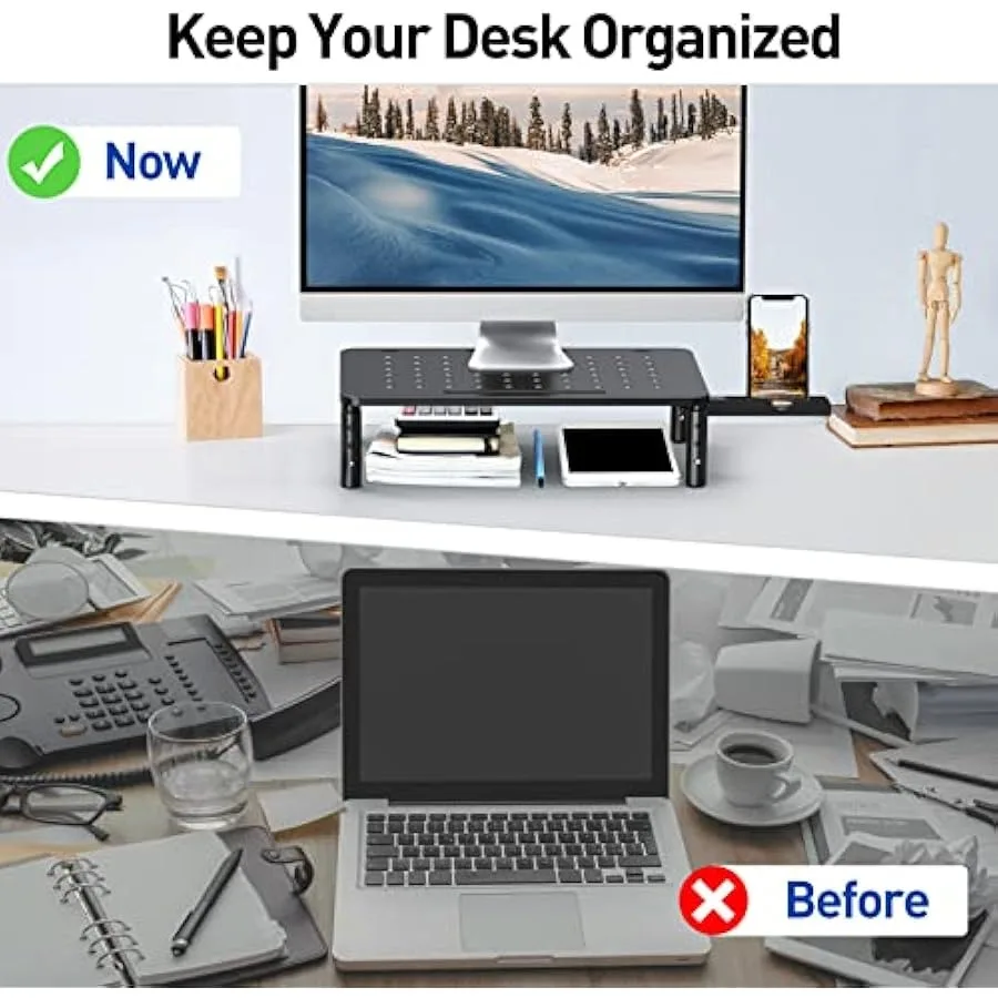 Zimilar 2 حزمة حامل شاشة الناهض 3 ارتفاع قابل للتعديل حامل شاشة 2 حزمة حامل شاشة الناهض الاكريليك حامل شاشة ل Compu