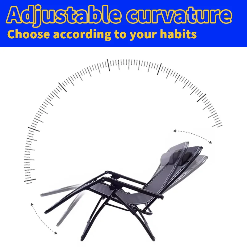 كرسي صالة قابل للطي بدون جاذبية محمول للترفيه في الهواء الطلق مع وسادة #6