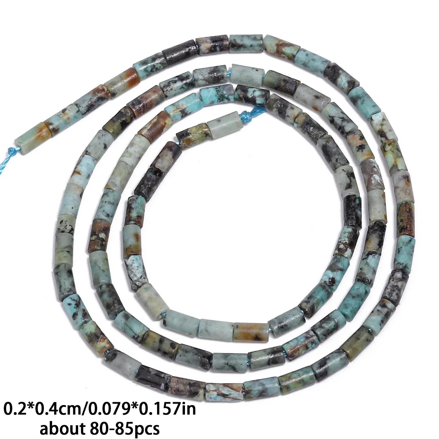 Natural African Turquoise Stone Beads 4x2mm Round Tube Shape Beasd Loose Tiny Beads for Elegant Women Jewelry Making Accessories