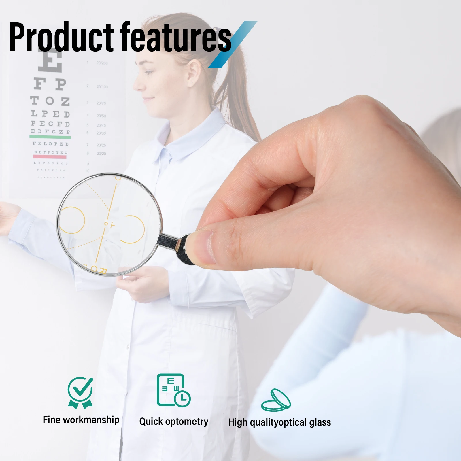 Progressive Optometrie-Testlinsen-Set – 22-teiliges Aluminiumgehäuse mit ADD +1,0 bis +3,5D-Metallöffnungsringe für den genauen Sehtest – Detail 5