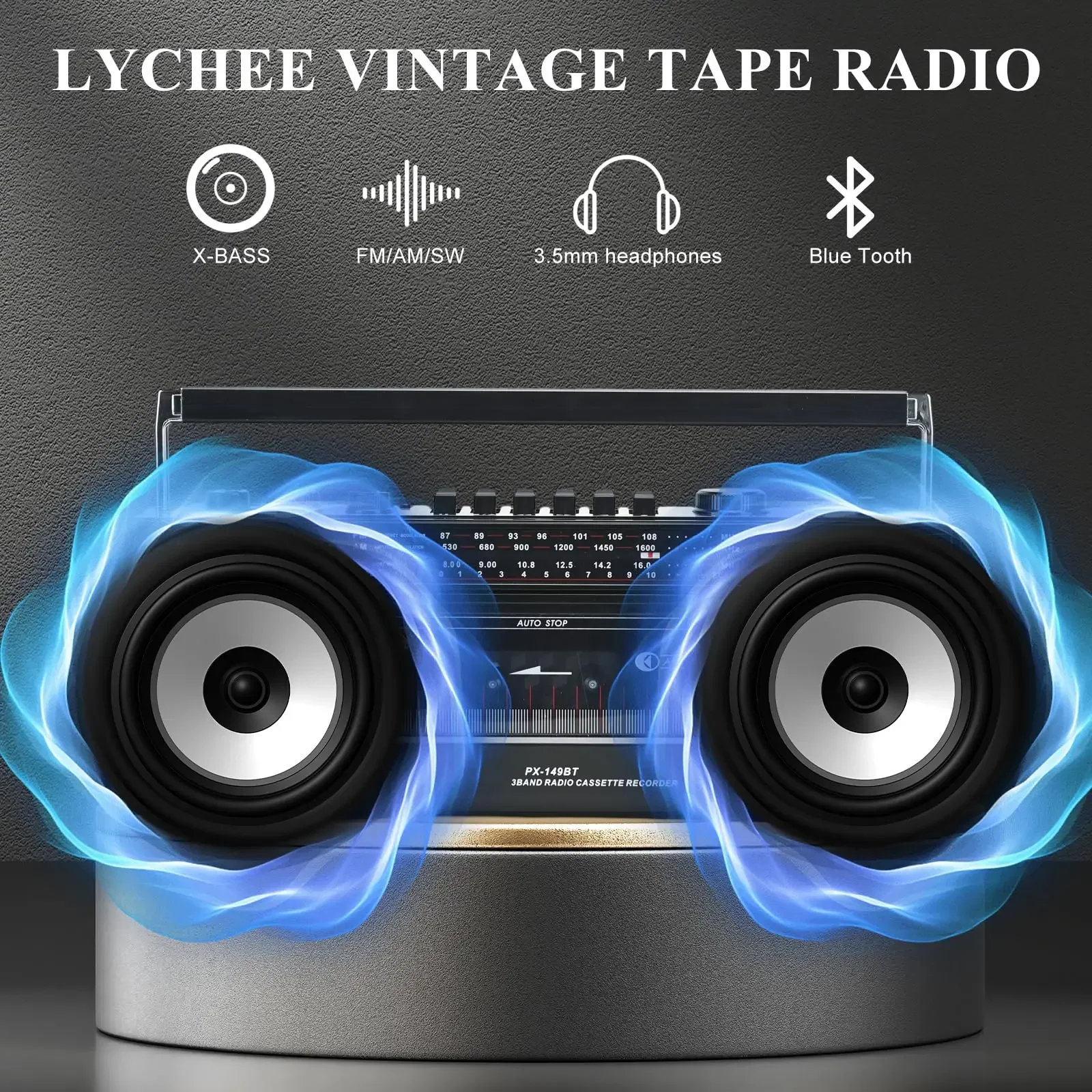 Przenośny magnetofon kasetowy odtwarzacz MP3 USB TF BT odtwarzacz muzyki Walkman Retro Tape Drive AM/FM/SW Radio bezprzewodowe głośniki Bluetooth