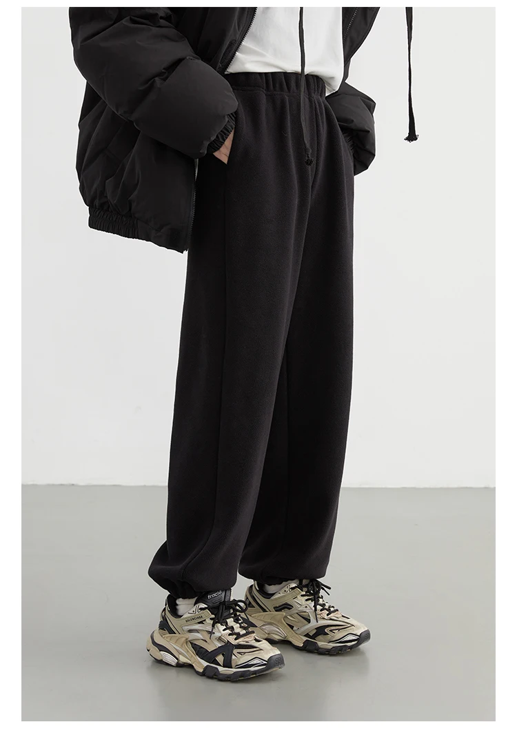 CHIC VEN Women's Pant Loose Casual New High Waist Fleece Pant Thick Plush Warm Female Sports Trousers Autumn Winter 2023