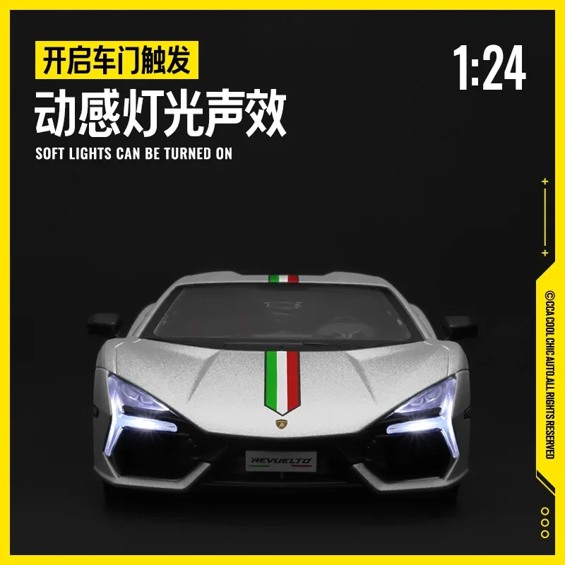 CCA1/24 Lamborghini REVUELTO legering model auto nieuwe stier sportwagen simulatie auto geluid en licht kinderspeelgoed