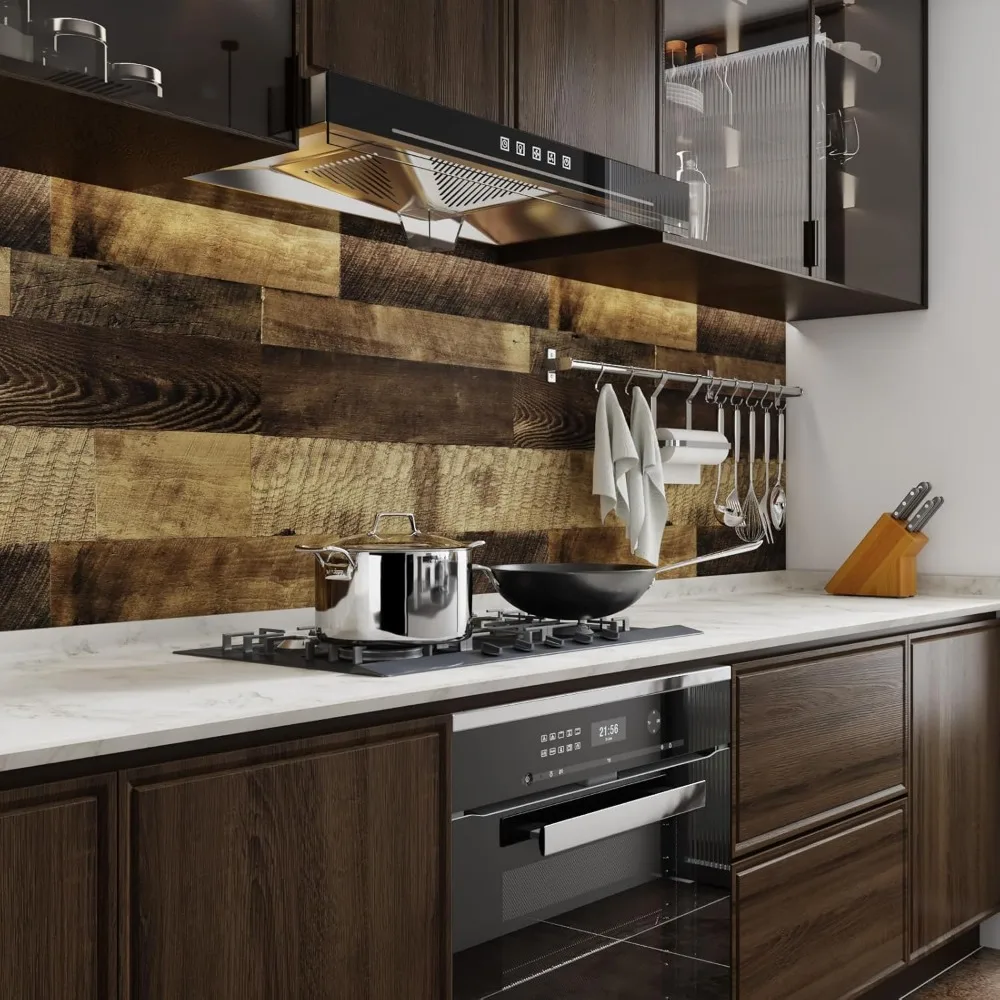 ورق جدران مقاوم للماء قابل للتقشير واللصق من الحبوب الخشبية لأسطح كونترتوب كتلة الجزار بعرض 160 × 36 بوصة