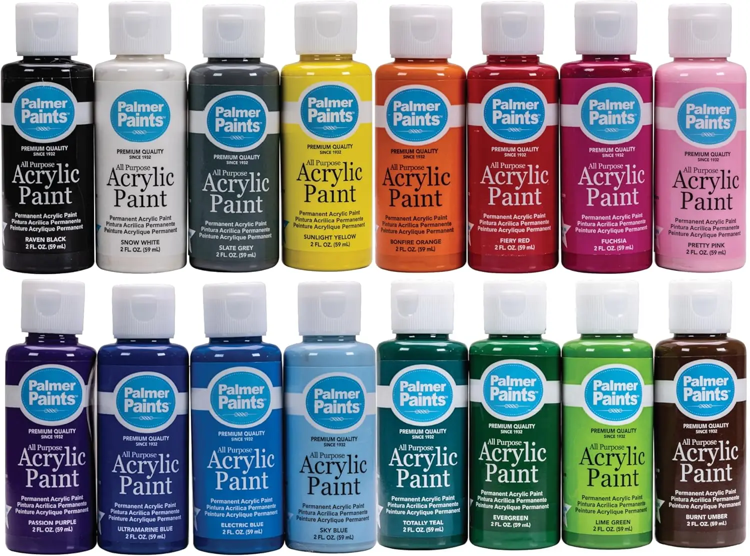 

16 Color Acrylic Paint Set with Matte Finish, Perfect for Arts and Crafts on Multiple Surfaces