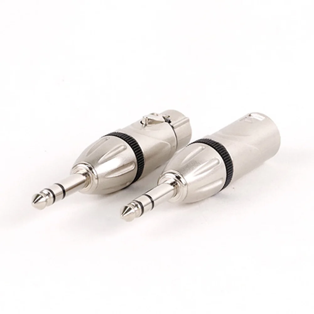 1pc 니켈 접촉 3 핀 XLR 남성/여성 6.35mm 스테레오 남성 플러그 1/4 인치 TRS 어댑터 변환기 커넥터 마이크 믹서