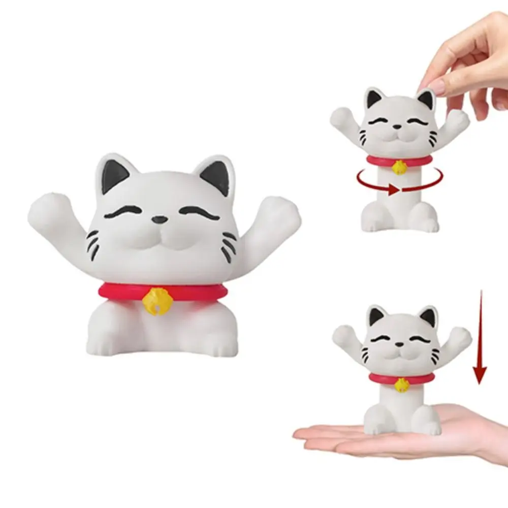 Creative Telescopic Kitten Figurines Rotational Cat Ornament 3D Printed Animal Home Decoration