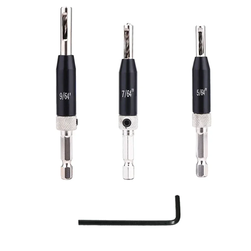 Fast Bit Change DIY Projects Hinge Drill Bit Set Door Cabinet Drill Bits Easy To Use Electroplating Appearance