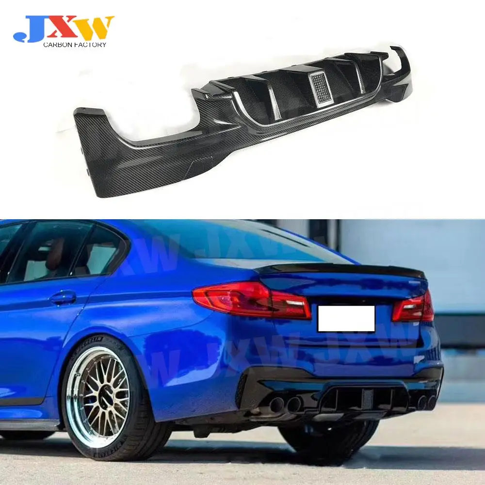 

Dry Carbon Fiber Rear Diffuser Lip Spoiler With Lamp For BMW 5 Series F90 M5 Sedan 4 Door 2018- 2020 FRP Back Bumper Guard